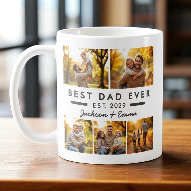 Father's Day Best Dad Ever Photo Collage Coffee Mug (Creator Uploaded)
