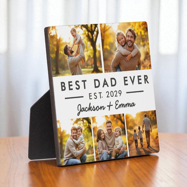 Father's Day Best Dad Ever Photo Collage Plaque (Creator Uploaded)