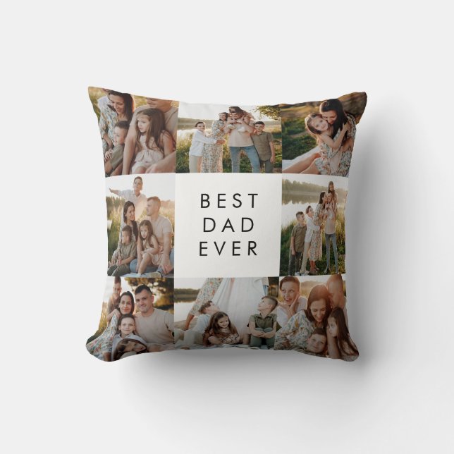 Father's Day Best Dad Ever Photo Pillow (Front)