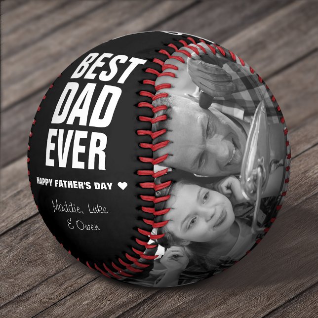 Father's Day Best Dad Ever Photos Personalised Baseball (Creator Uploaded)