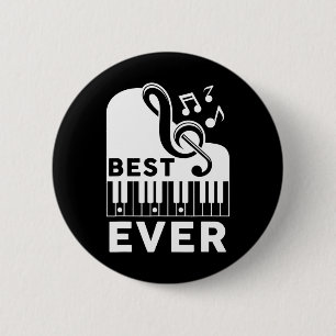 Father's Day Best Dad Ever Pianist Musician Piano 6 Cm Round Badge