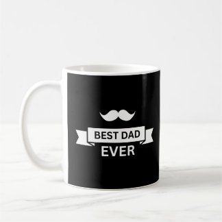 Father's Day BEST DAD EVER Typo with Moustache Coffee Mug