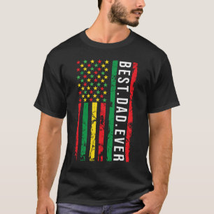 Father's Day Best dad ever US flag Black African A T-Shirt