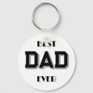 Father's Day Best Dad Ever White  Key Ring