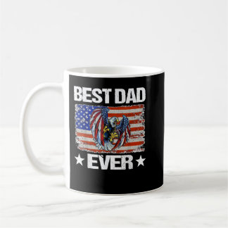 Fathers Day Best Dad Ever With US American Flag Da Coffee Mug