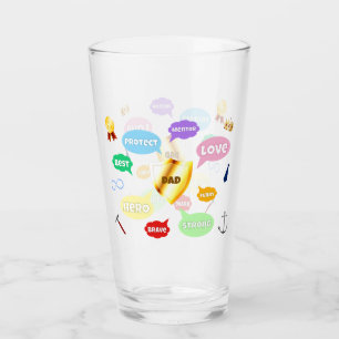 Fathers Day Best Dad Word Clouds King Crown Love Glass