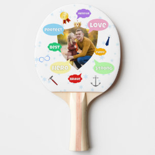 Fathers Day Best Dad Word Clouds King Crown Love Ping Pong Paddle