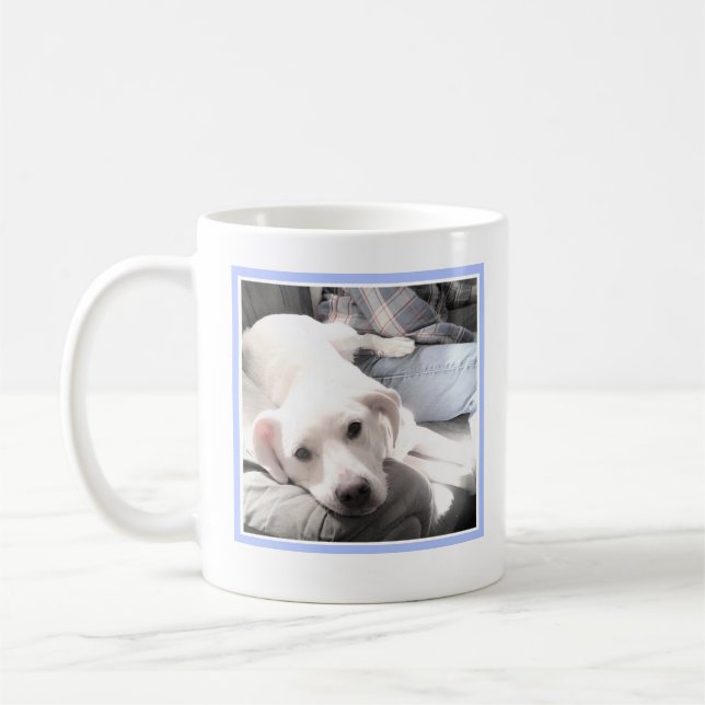 Father's Day Best Daddy Ever Cute Puppy Dog Photo Coffee Mug (Left)