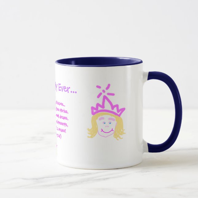 Father's Day "Best Daddy Ever" Pink Princess gift Mug (Right)