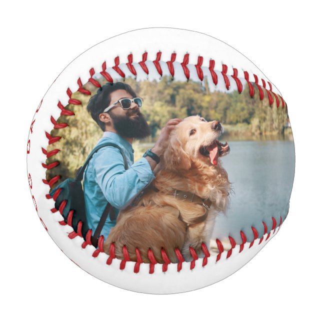 Father's Day Best Dog Dad Ever Custom Photo Baseball (Front Left)