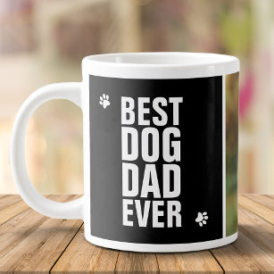 Fathers Day Best Dog Dad Ever Photo Large Coffee Mug