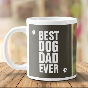 Fathers Day Best Dog Dad Ever Photo Large Coffee Mug