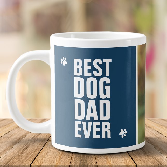Father's Day Best Dog Dad Ever Photo Large Coffee Mug (Creator Uploaded)