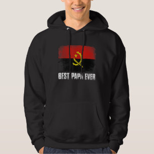 Father's Day Best Papa Ever Distressed Angola Flag Hoodie