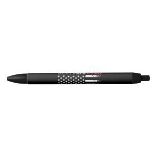 Father's Day Best Papa Ever with US American Flag Black Ink Pen