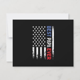 Father's Day Best Papa Ever with US American Flag RSVP Card