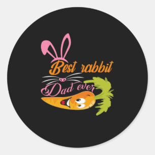 Father's Day Best Rabbit Dad Ever Classic Round Sticker