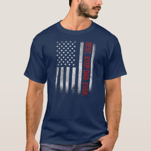 Father's day Best Step dad ever with US american T-Shirt