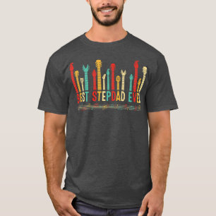 Fathers Day Best Stepdad Ever Guitar Lover Guitari T-Shirt