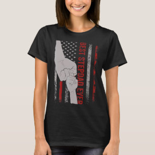 Father's Day Best Stepdad Ever With Us American Fl T-Shirt