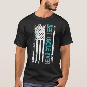 Father's Day Best Uncle Ever With Us American Flag T-Shirt