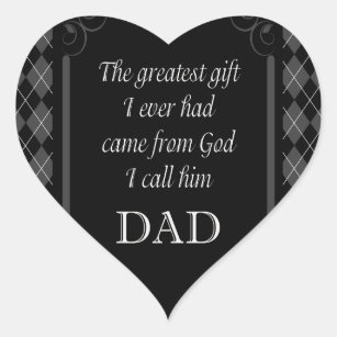 Father's Day - Birthday "Greatest Gift I" Heart Sticker