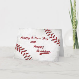 Father's Day Birthday Large Grunge Baseball, Sport Card