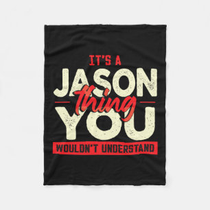 Fathers Day Birthday Name Jason Fleece Blanket