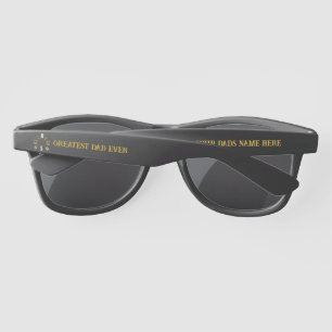 Fathers Day Black And Gold Personalised Sunglasses
