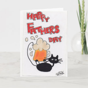 Fathers Day black cat Card