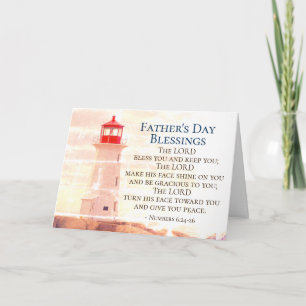 Father's Day Blessings, Numbers 6:24 Lighthouse Card