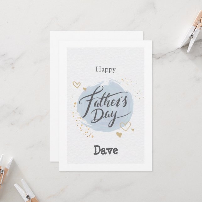 Father's Day  blue circle with text Card (Front/Back In Situ)