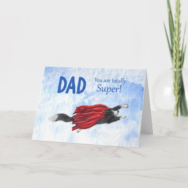 Father's Day, border collie dog card (Front)