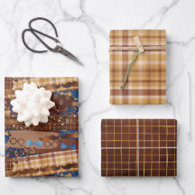 Father's Day Bow Ties, Glasses & Moustaches Wrappi