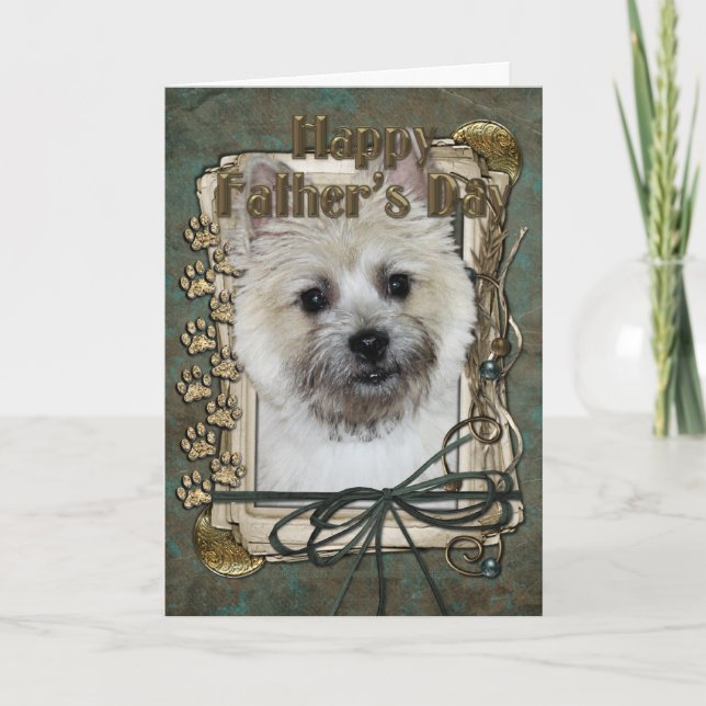 Fathers Day - Cairn Terrier - Teddy Bear Card (Front)