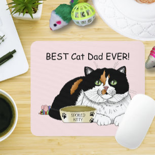 Father's Day Calico Cat Mouse Pad