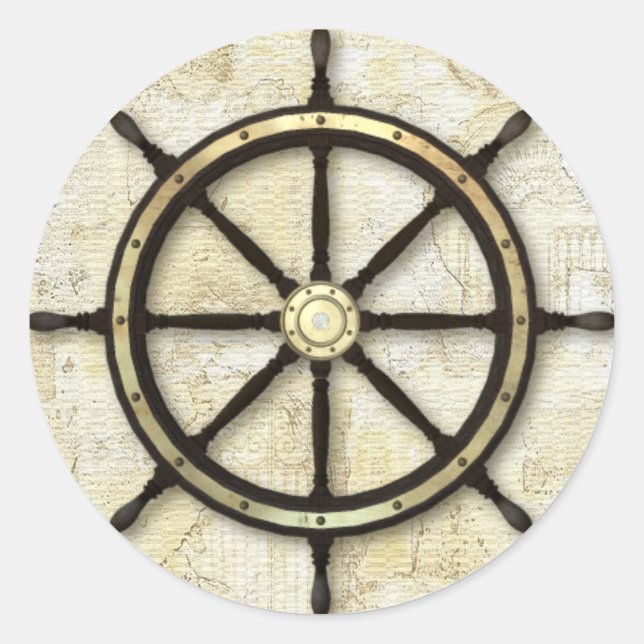 Fathers Day - Captains Wheel Classic Round Sticker (Front)