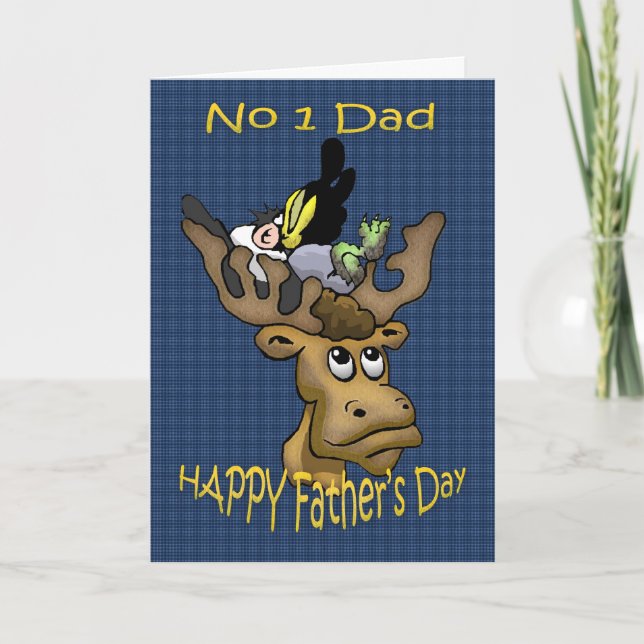 Father's Day Card Dad, with Deer and Crow (Front)