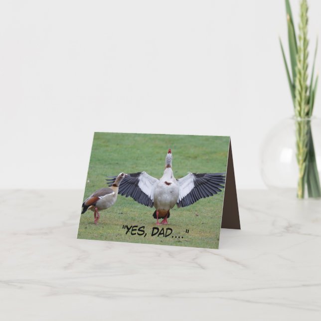 Father's Day card featuring funny goose (Front)