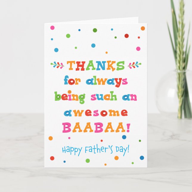 Father's Day Card for Baabaa (Front)