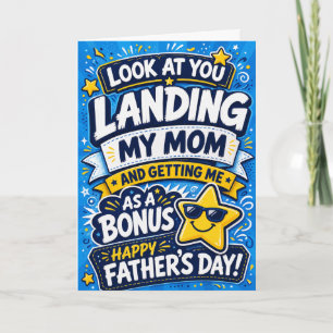 Fathers Day Card for Dad from Kids Landing Mum
