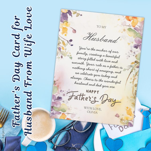 Father's Day Card for Husband From Wife Love (Happ Father's Day)