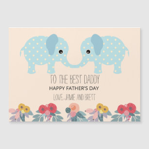Father's Day Card From Twins Cute Elephants