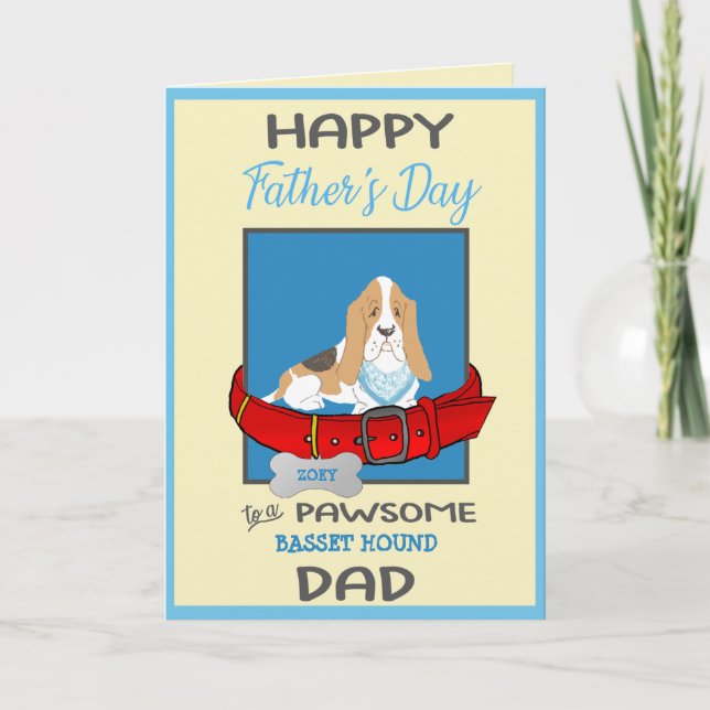 Fathers Day Card from Your Basset Hound Dog (Front)