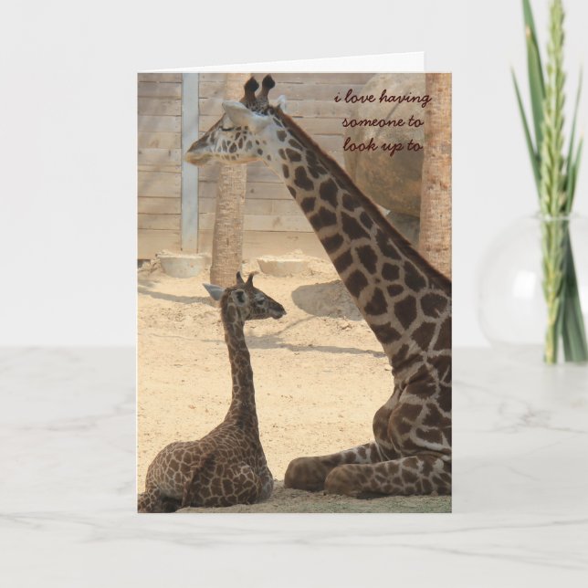 Fathers Day Card, Giraffe parent & child Card (Front)