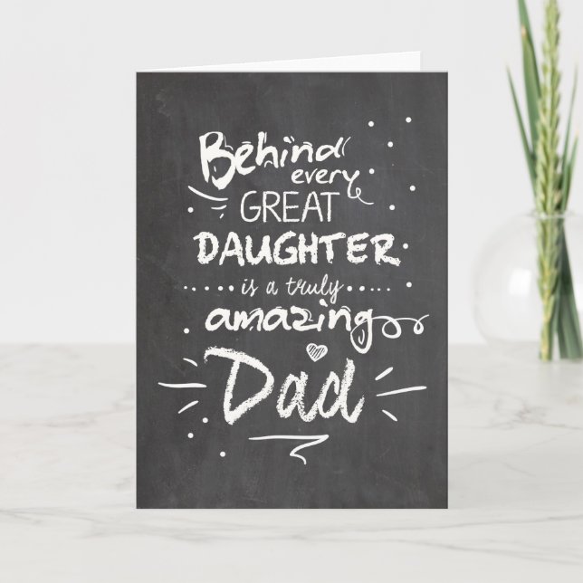 Father's day card Quote Daughter Chalkboard (Front)