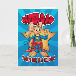 Father's Day Card - Super Dad Mouse - One In A Mil