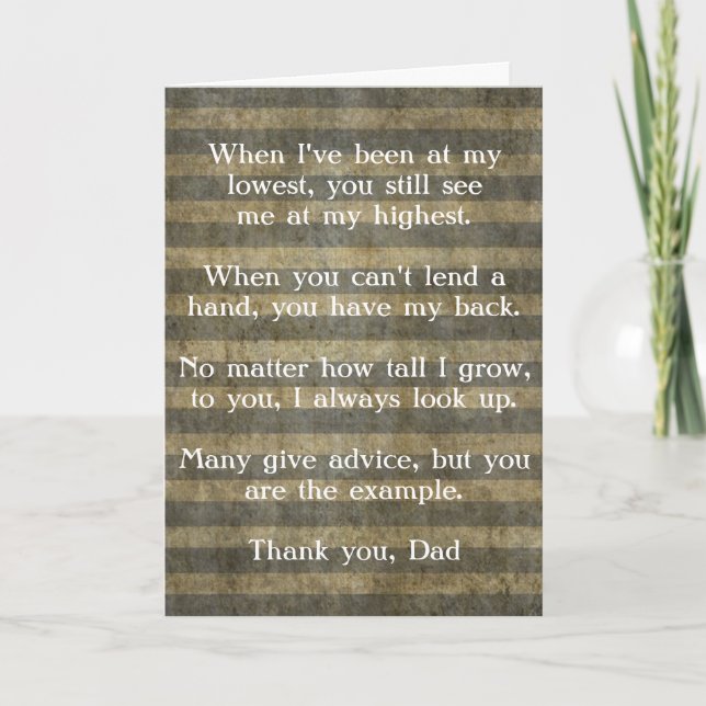 Father's Day Card, Thank You Card (Front)