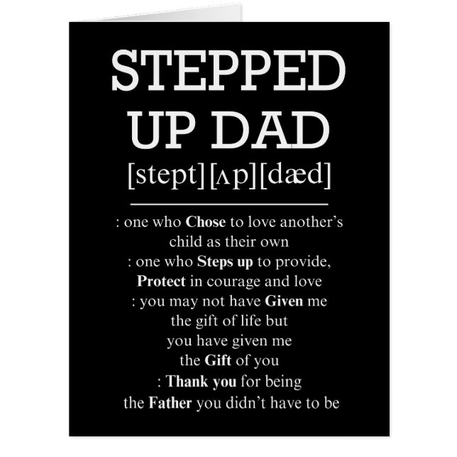 Father's Day Card to Step Dad | Stepped Up Dad (Front)