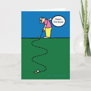 Father's Day card with golfer illustration